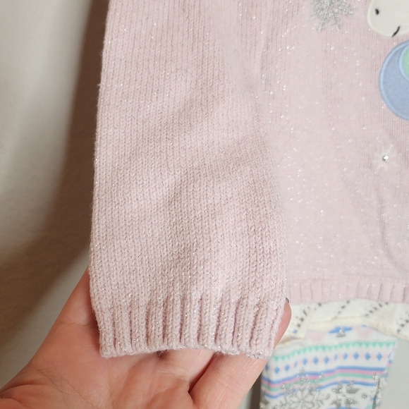 NWT Cynthia Rowley Unicorn 2-Piece Pink Metallic Sweater Snowflake Pants  Small - Picture 5 of 15